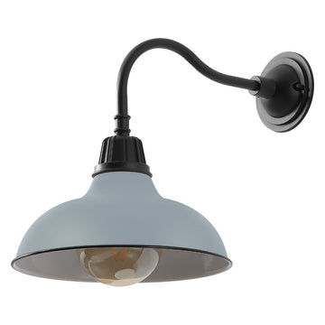 Aurora 12.25" Farmhouse Industrial Indoor/Outdoor Iron LED Gooseneck Arm Outdoor Sconce